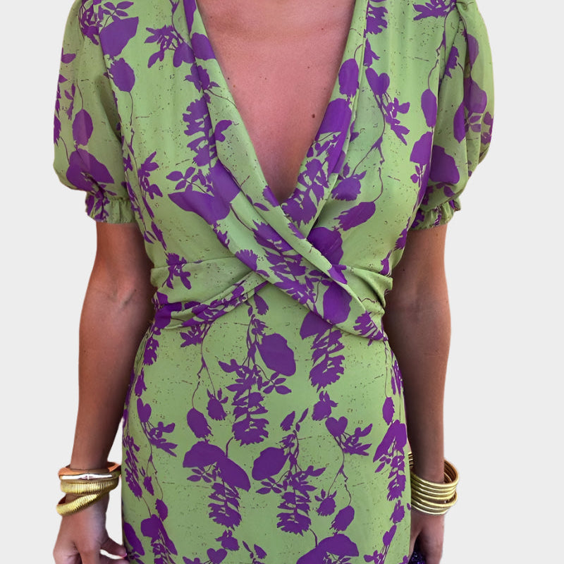 Magdaléna Elegantní Vestido Estampado Floral Pasovou