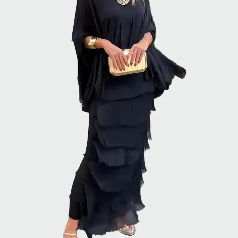 Magdaléna Sofistikované Asymetrické Šaty Se Volánky