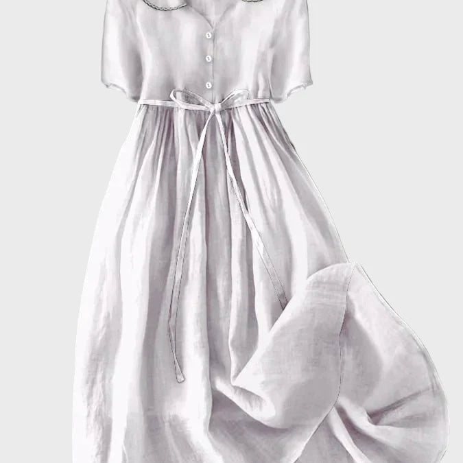 Magdaléna Elegantní Minimalistické Šaty Lila Pohodlná