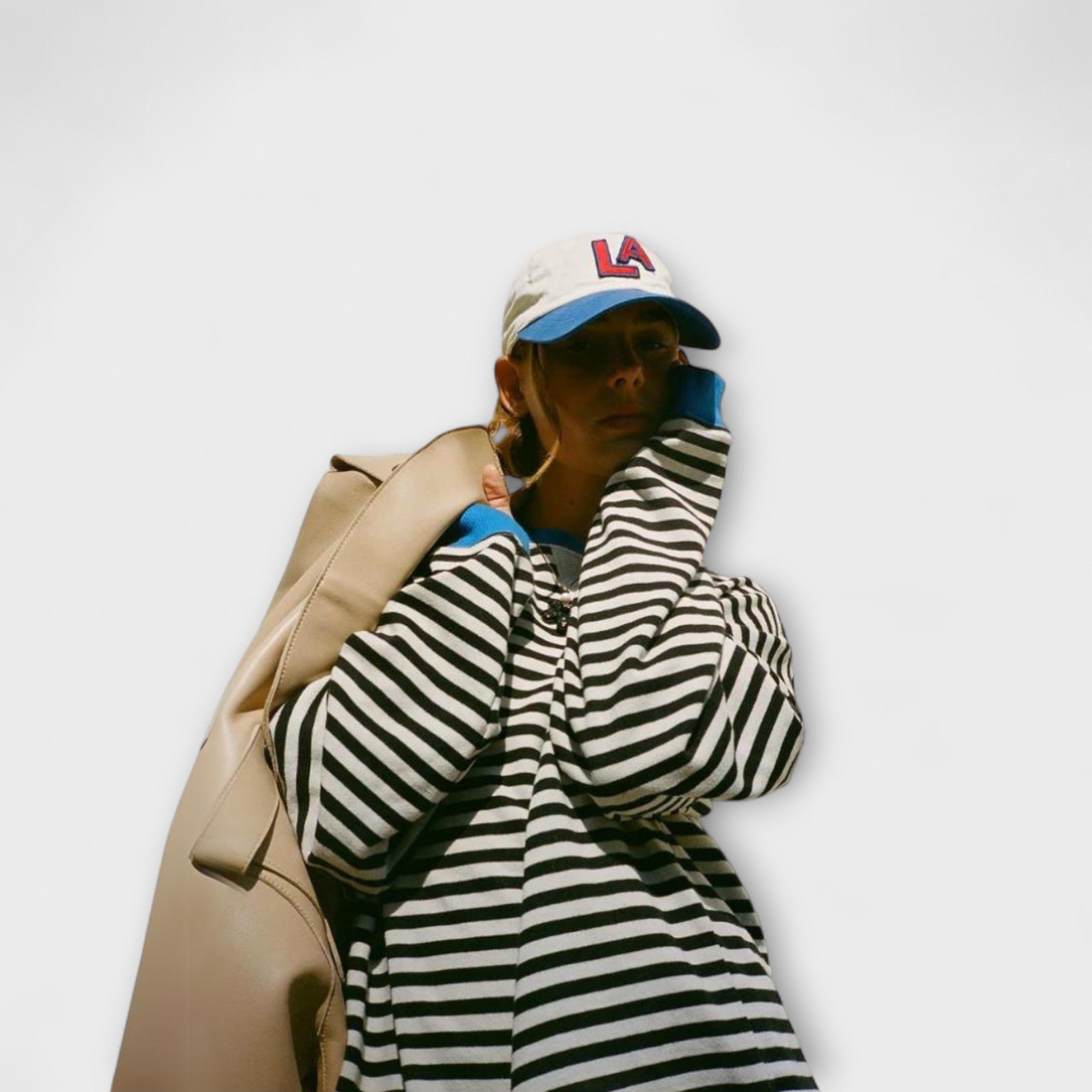 Kristýna Moderní Oversize Pruhovaný Svetr Elegantní