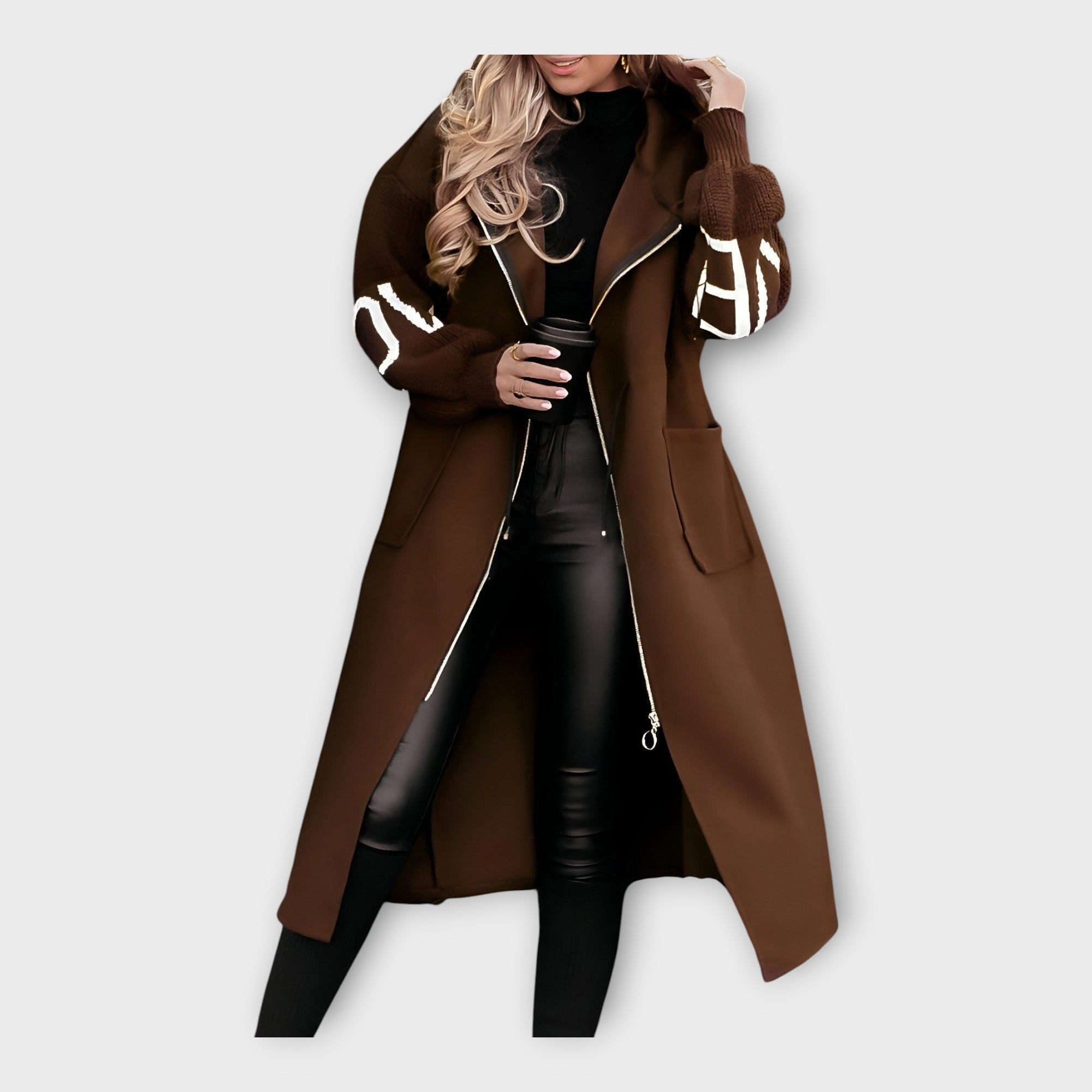 Karolína Sofistikovaná Dlouhý Kabát Moderních Detailů