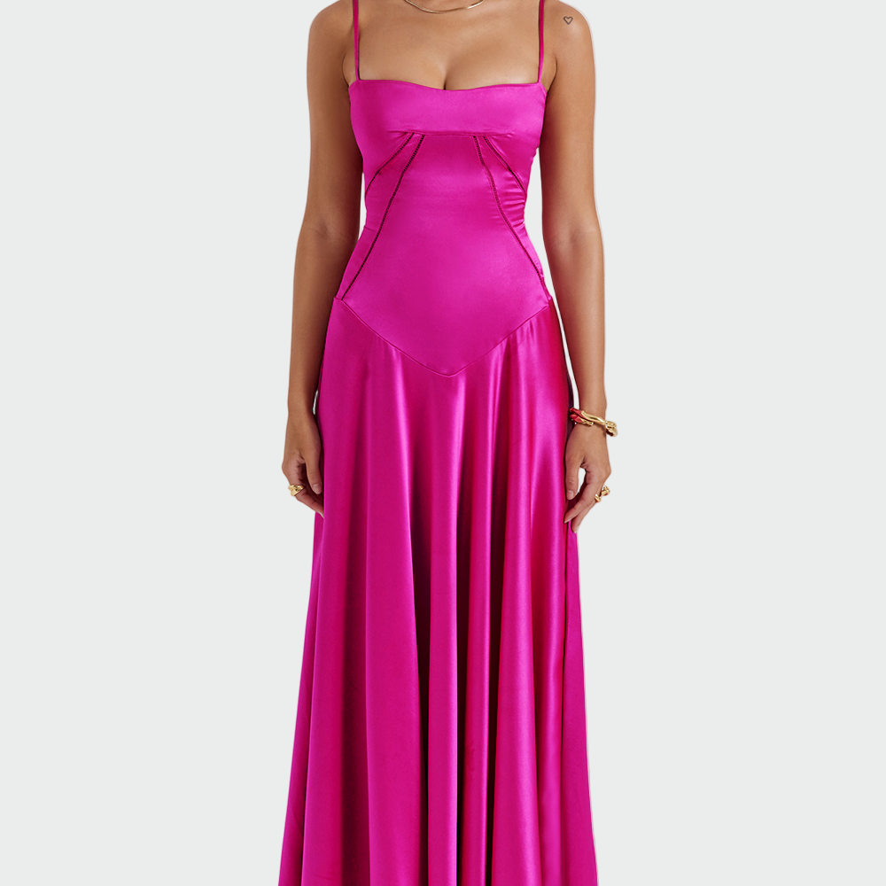 Magdaléna Sofistikovaná Vestido Satinado Saténové Šaty