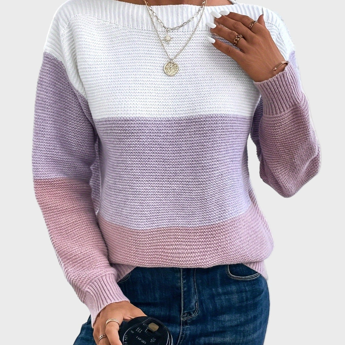 Eva Elegantní Svetr Jemný KaždodenníNošeníAPohodlíPro