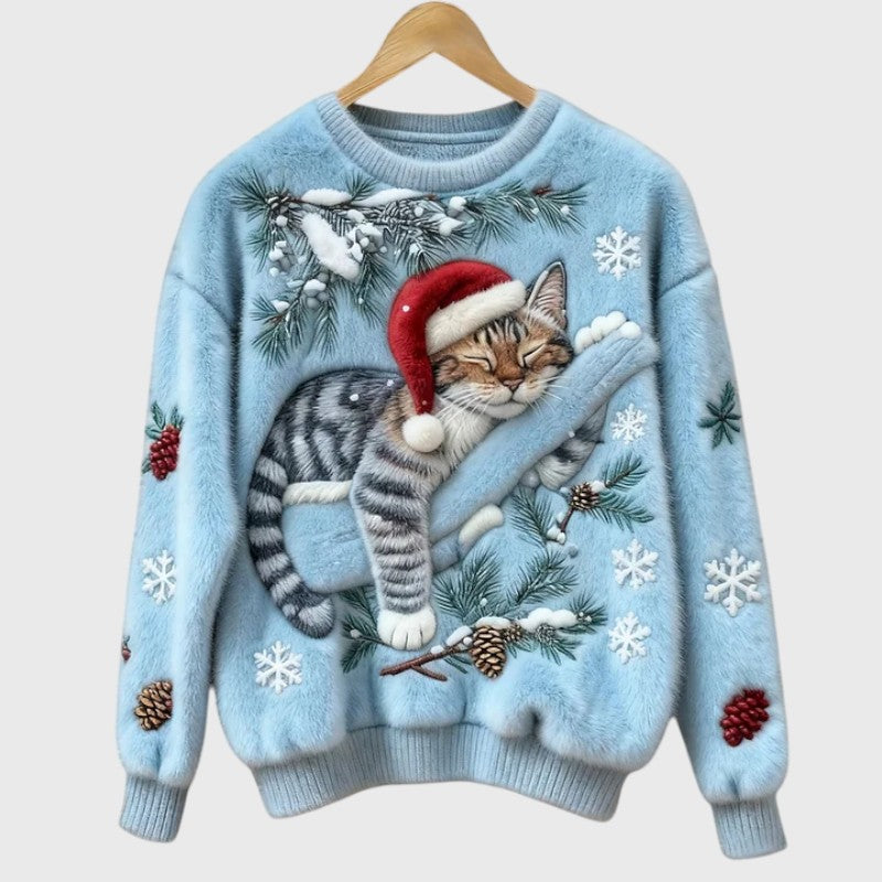 Cozy Festive Cat Sweater