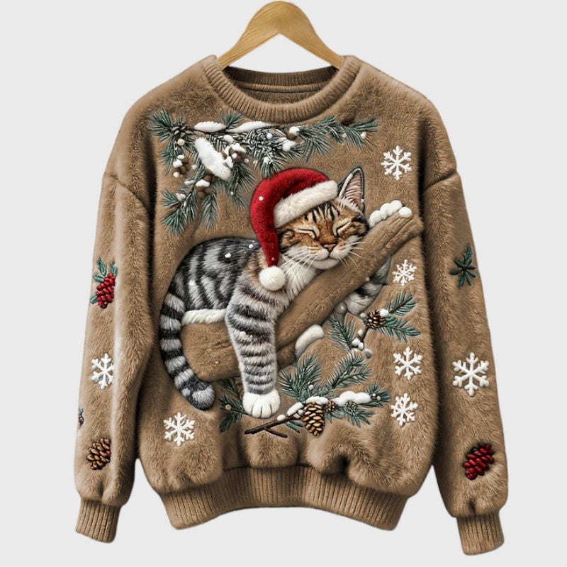 Cozy Festive Cat Sweater