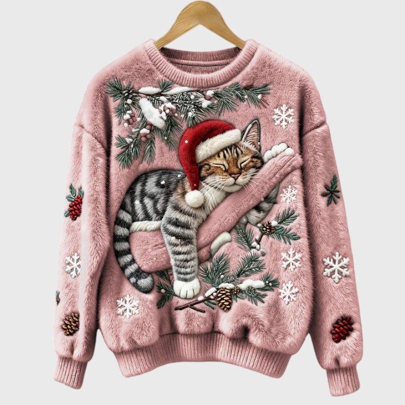 Cozy Festive Cat Sweater