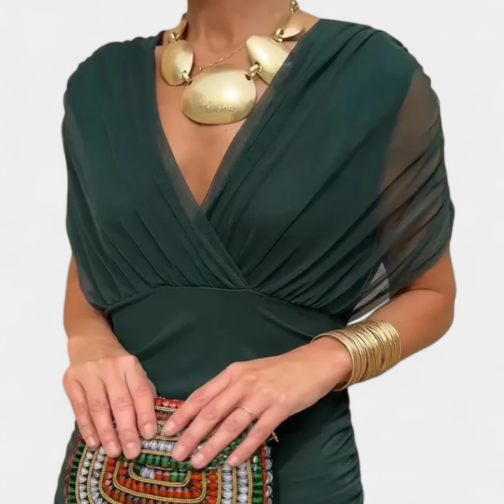 Lucie Elegantní Vestido Largo Květinové Šaty Vzdušné