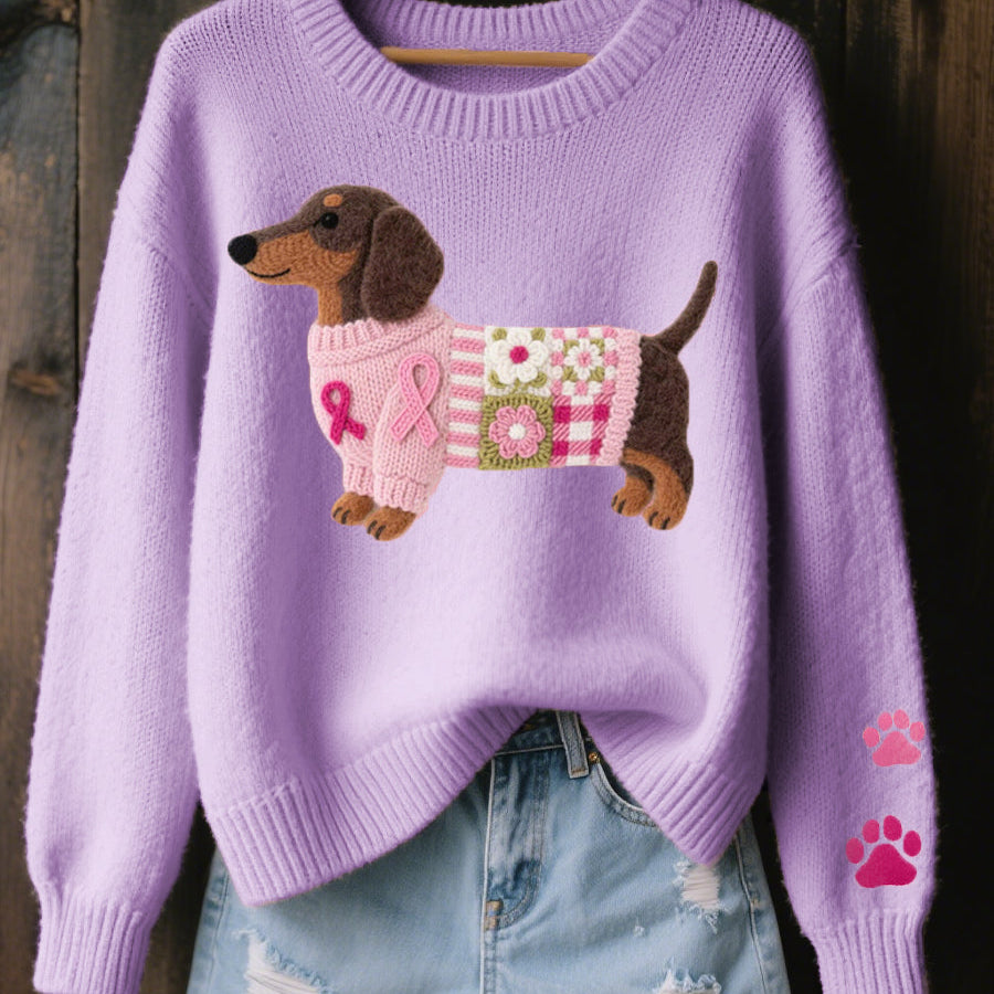 Alba – Svetr s motivem jezevčíka z vlněného filcu