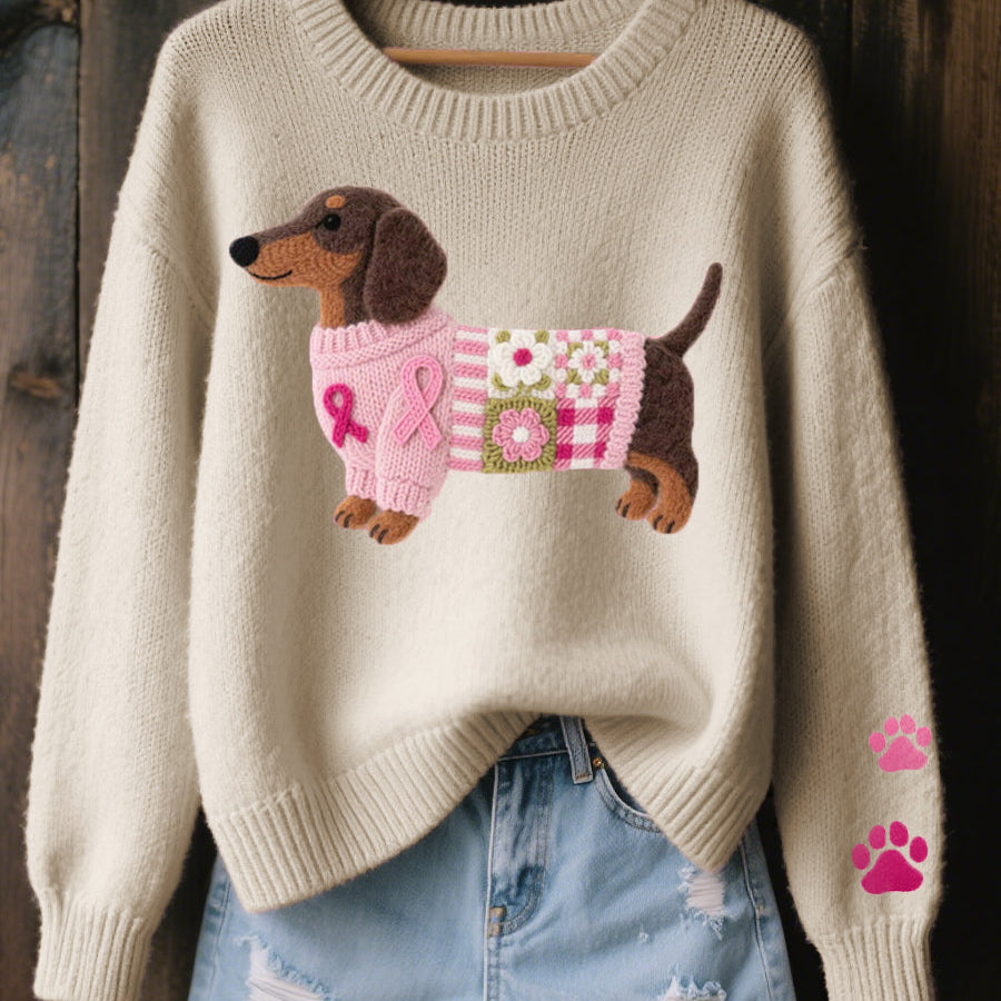 Alba – Svetr s motivem jezevčíka z vlněného filcu