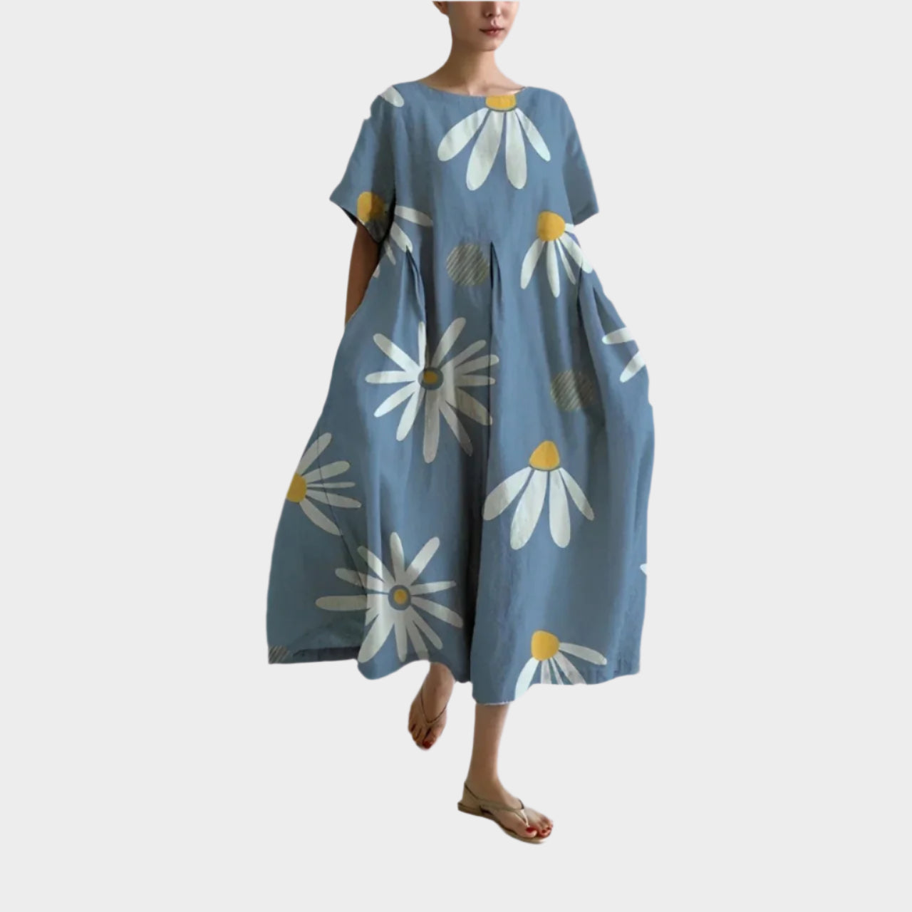 Magdaléna Elegantní Retrostylový Oversize Květinové Šaty