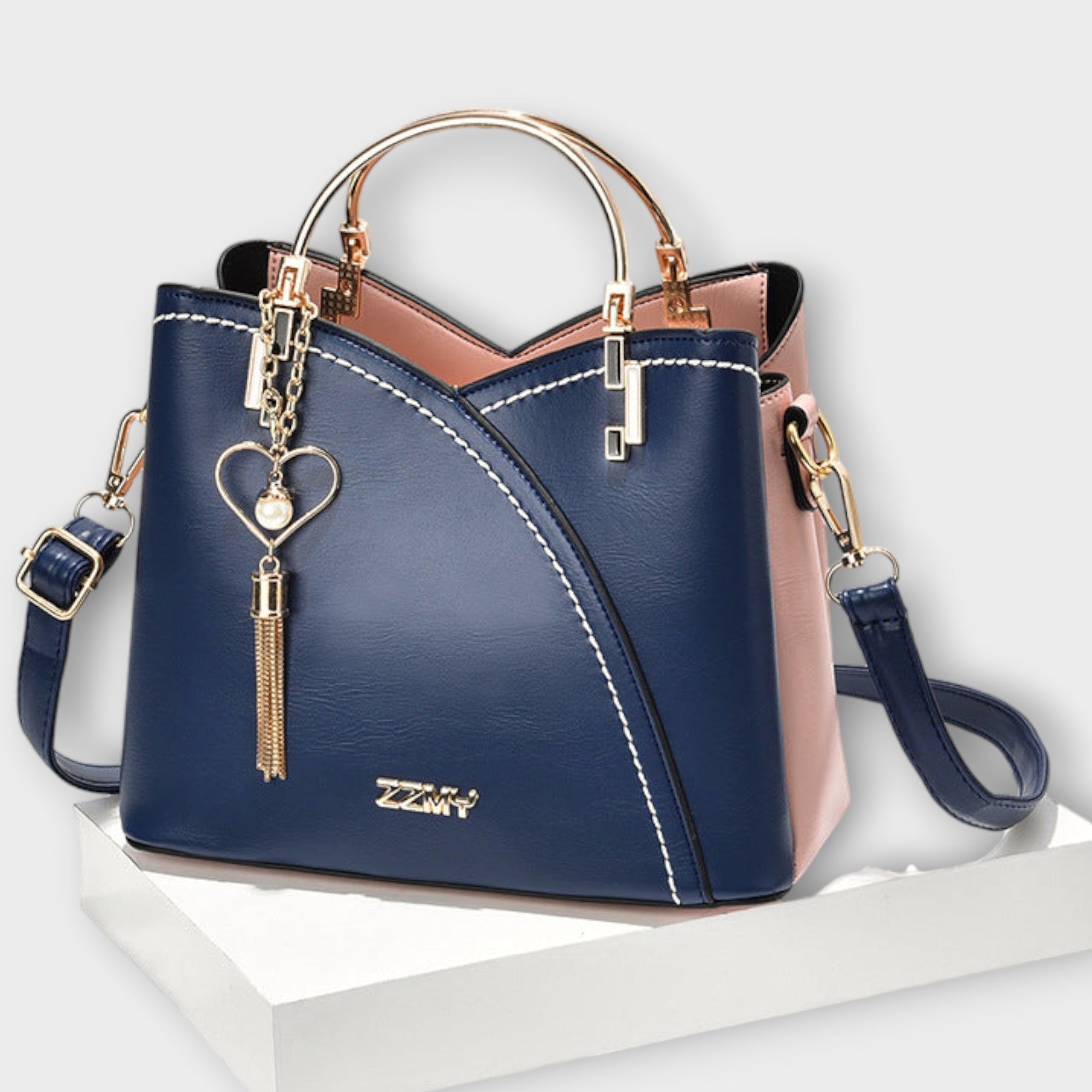 Sára Elegantní Strukturovaná Kabelka Lesklými Detaily